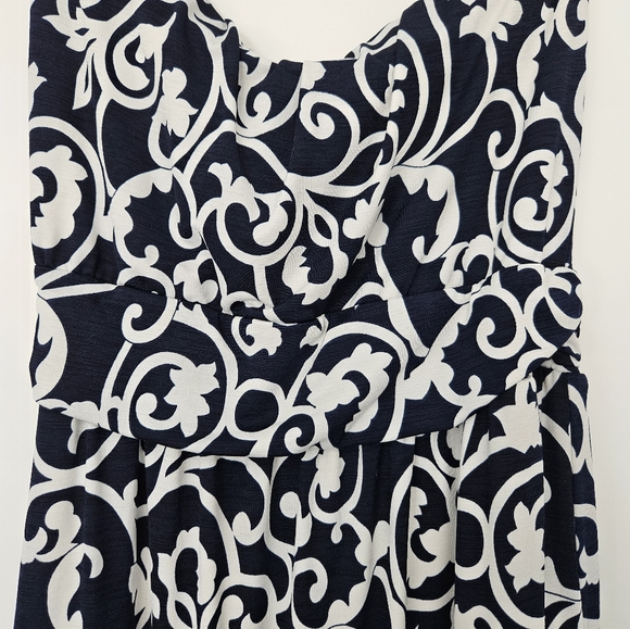 Dark navy and white strapless dress - Picture 2 of 2